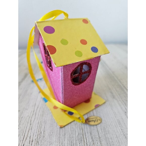 Katherine's collection cardboard spring birdhouse village glitter unique spring - Picture 4 of 9